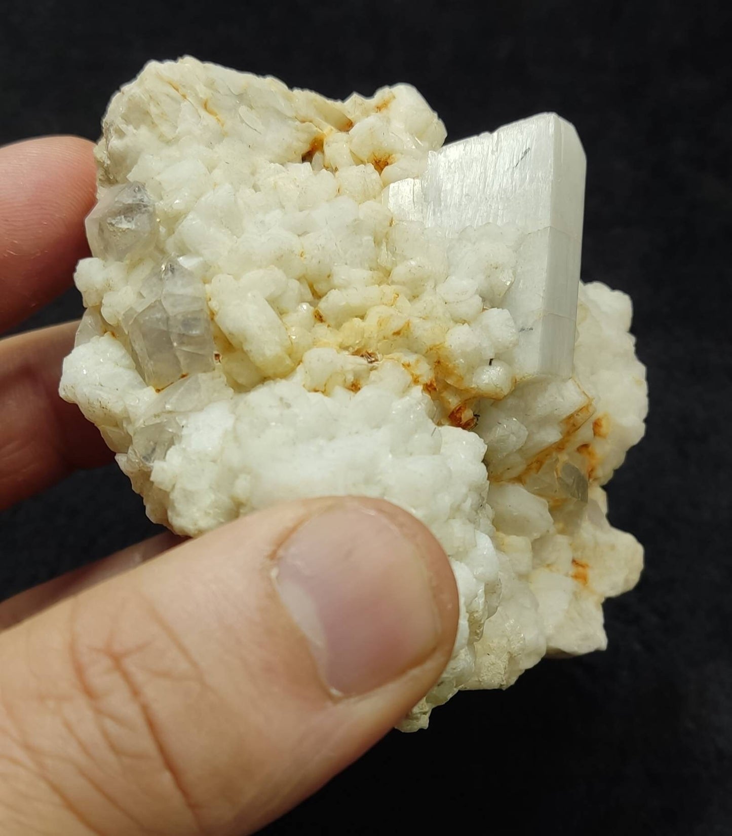 Feldspar crystal with albite and quartz on matrix 300 grams