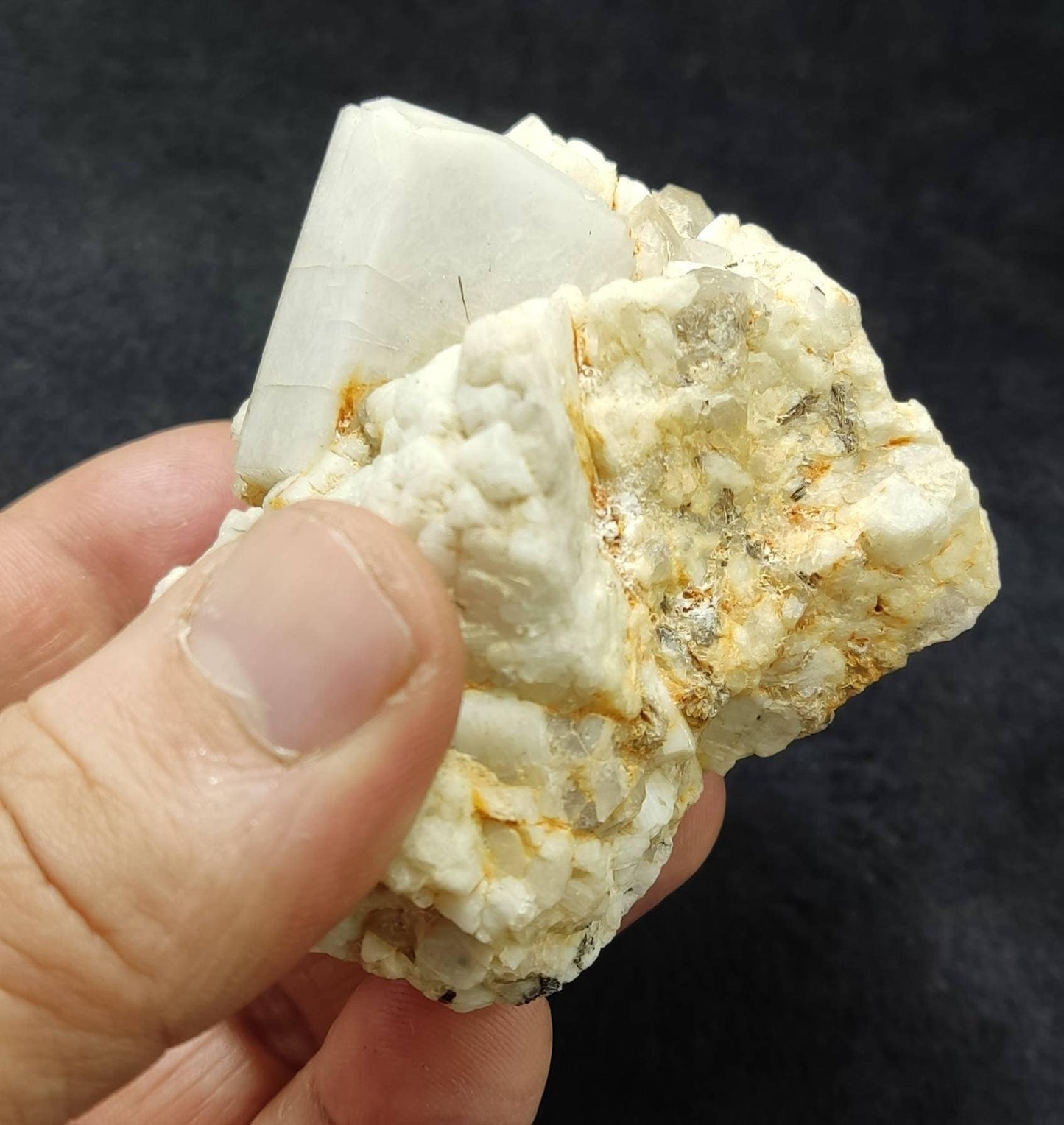 Feldspar crystal with albite and quartz on matrix 300 grams