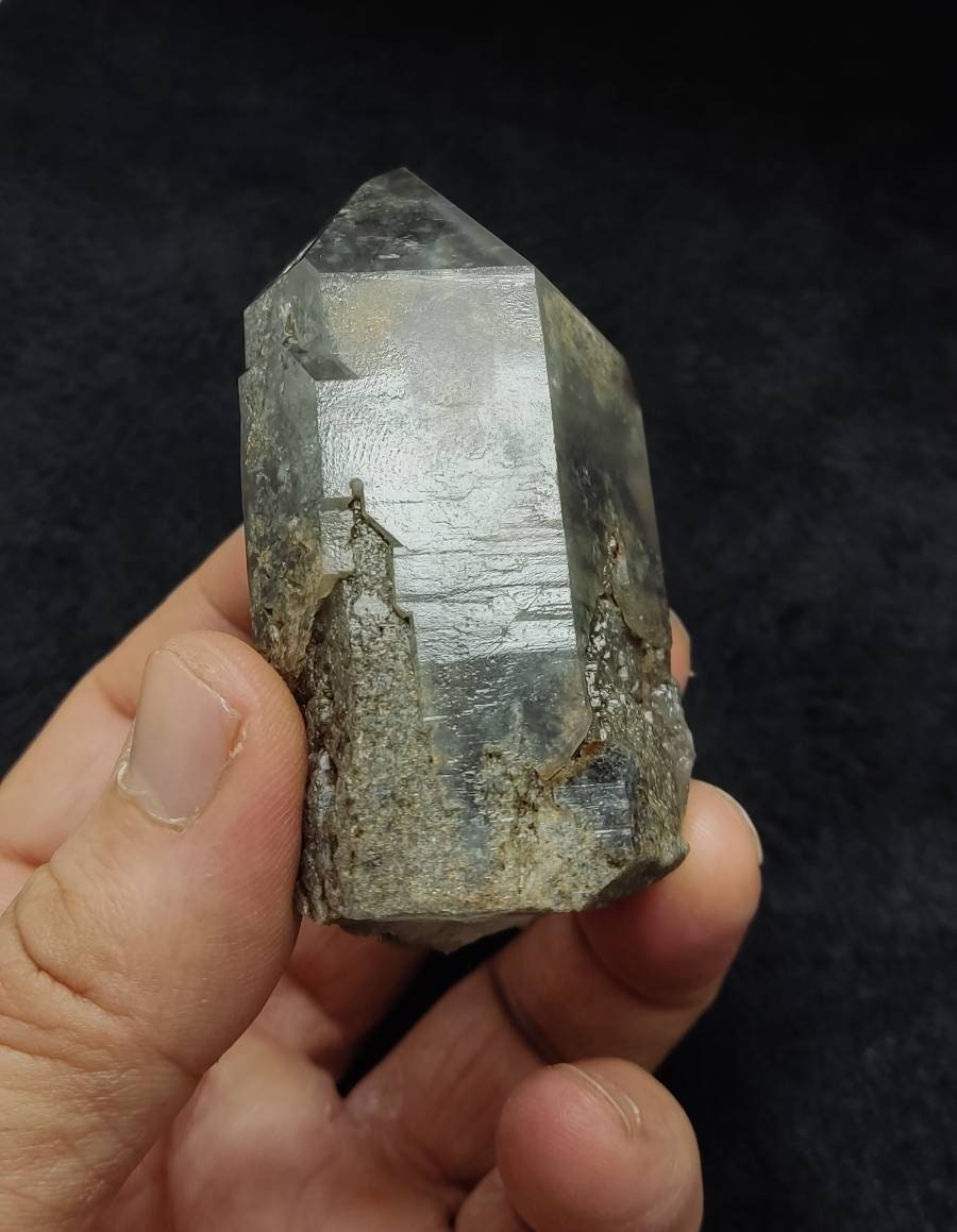 An amazing terminated chlorite lodolite quartz crystal 180 grams