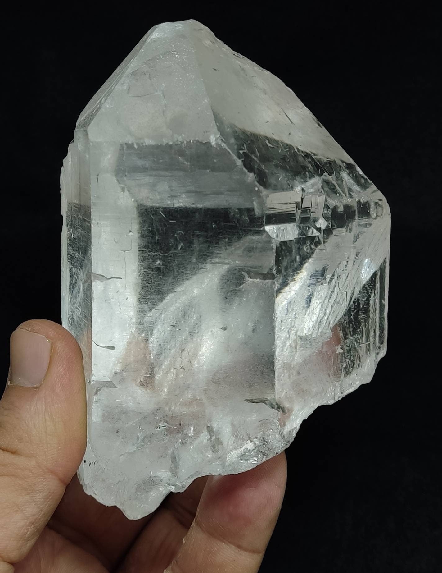 An amazing high grade very clear specimen of terminated Quartz Crystal 620 grams