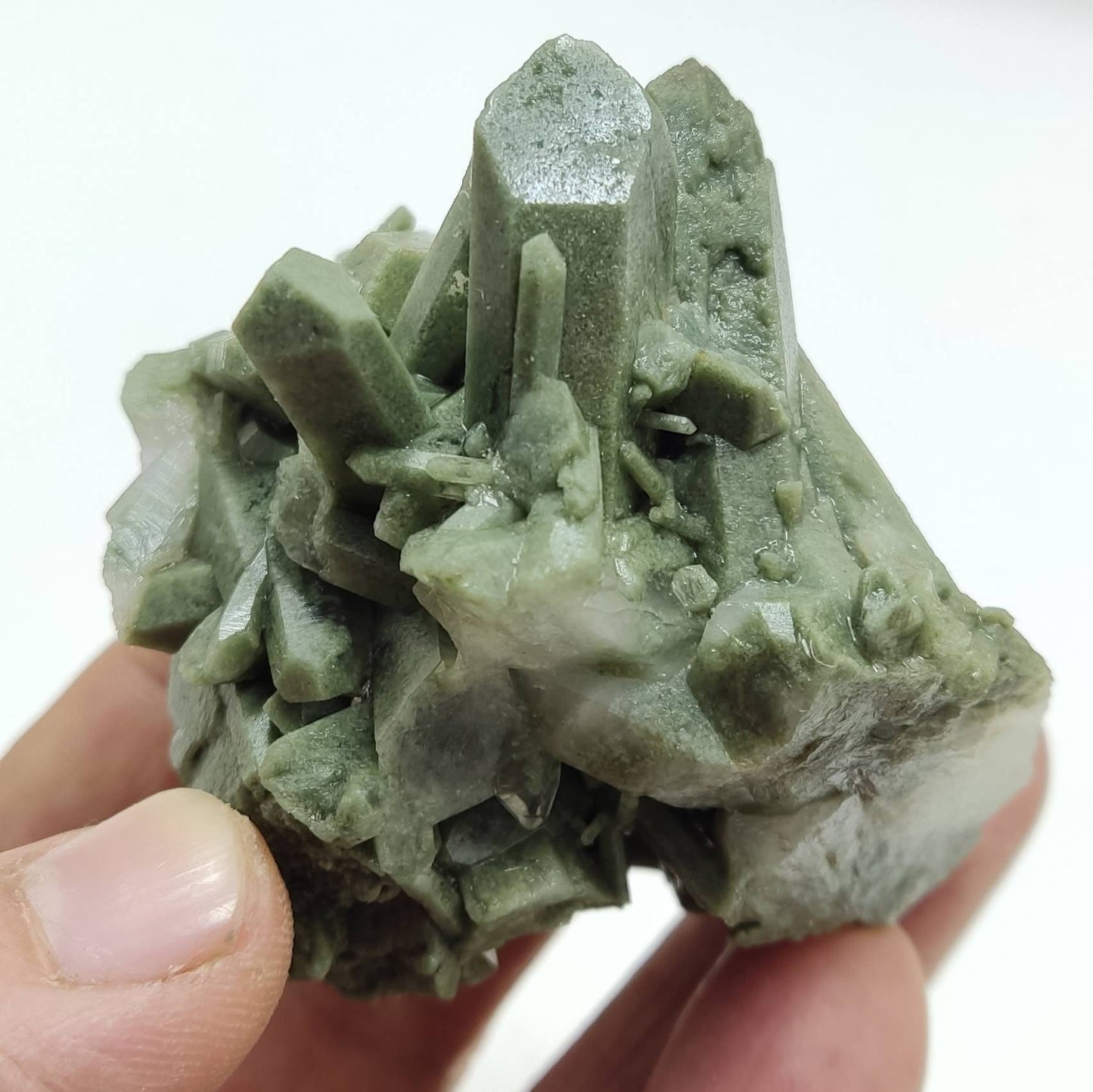 Natural cluster of terminated Chlorite Quartz 134 grams