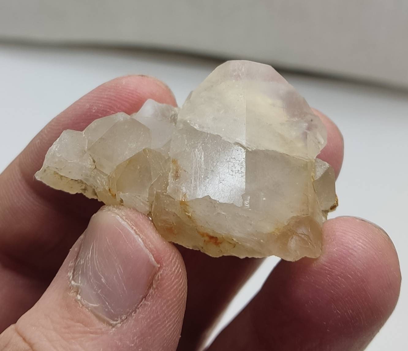 An amazing Beautiful specimen of gwindel Quartz Crystal fixed on matrix 24 grams