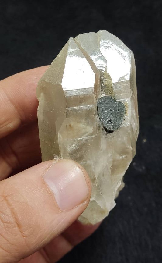 An amazing specimen of smoky quartz crystals with Tourmaline crystals 123 grams