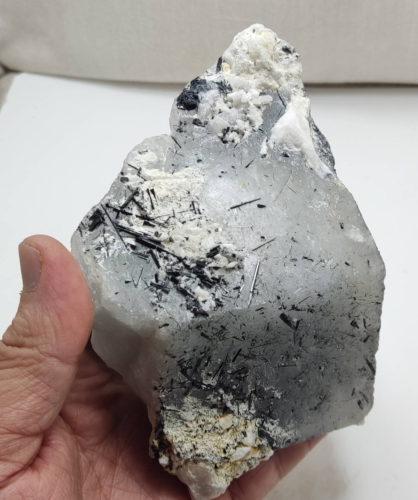 Afghanistan Aquamarine crystal with tourmalines 1070 grams