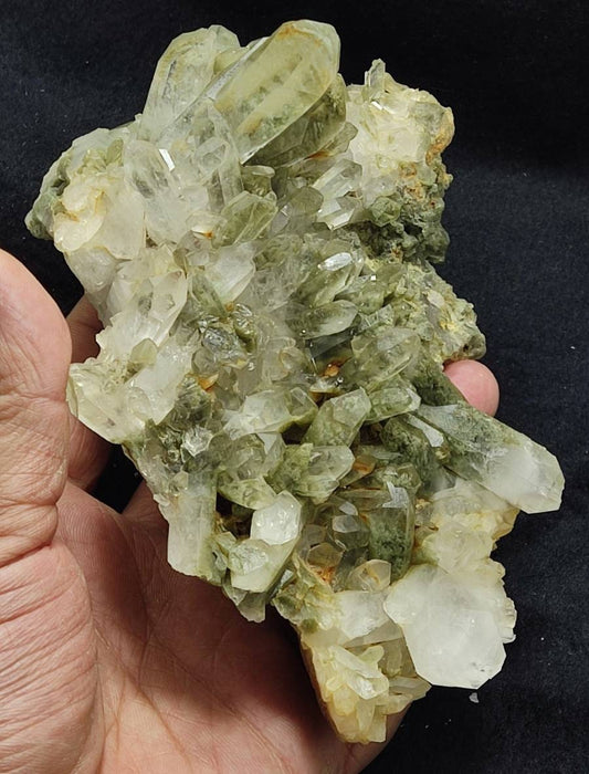 Natural terminated Chlorite Quartz crystals cluster 839 grams