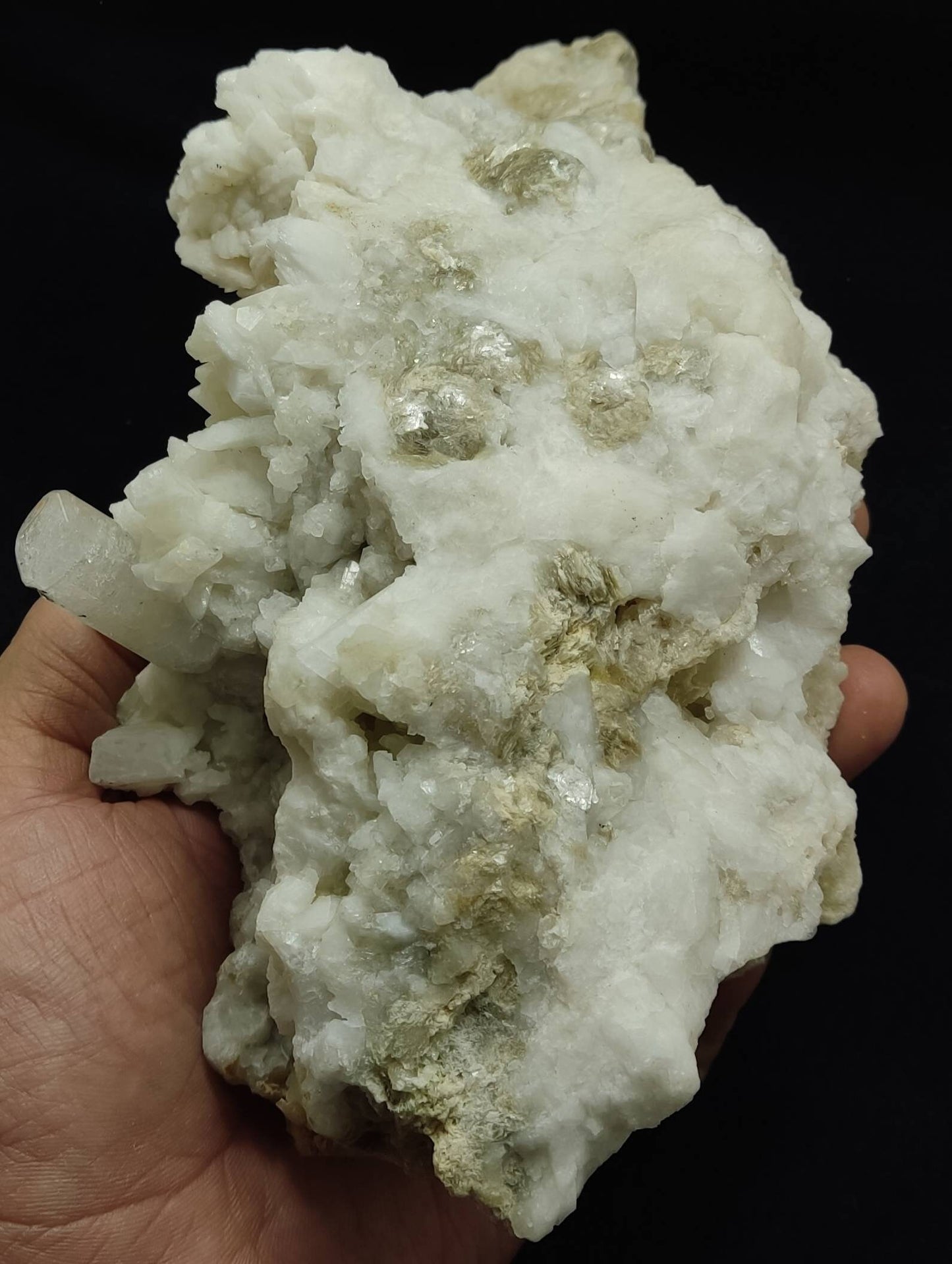 Goshenite on matrix with feldspar crystals 1760 grams