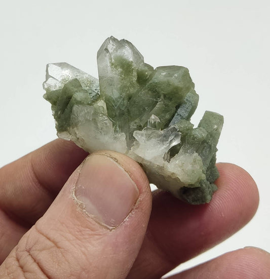 An Aesthetic small Natural crystals cluster of beautifully terminated Chlorite Quartz 27 grams