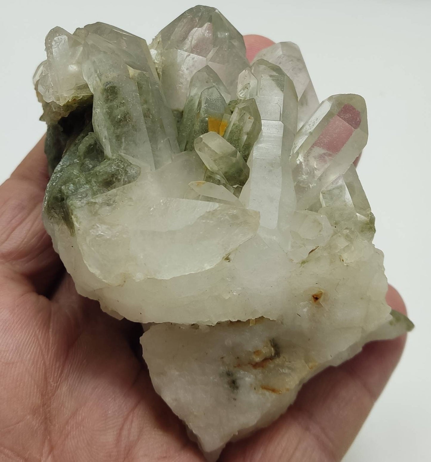 An Aesthetic Natural crystals cluster of beautifully terminated Chlorite Quartz 309 grams