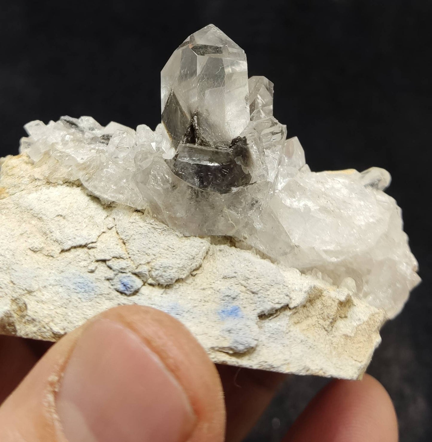 Brookite included Quartz Crystals specimen 123 grams