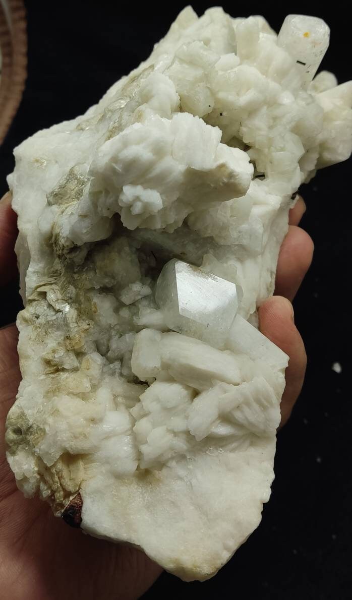 Goshenite on matrix with feldspar crystals 1760 grams