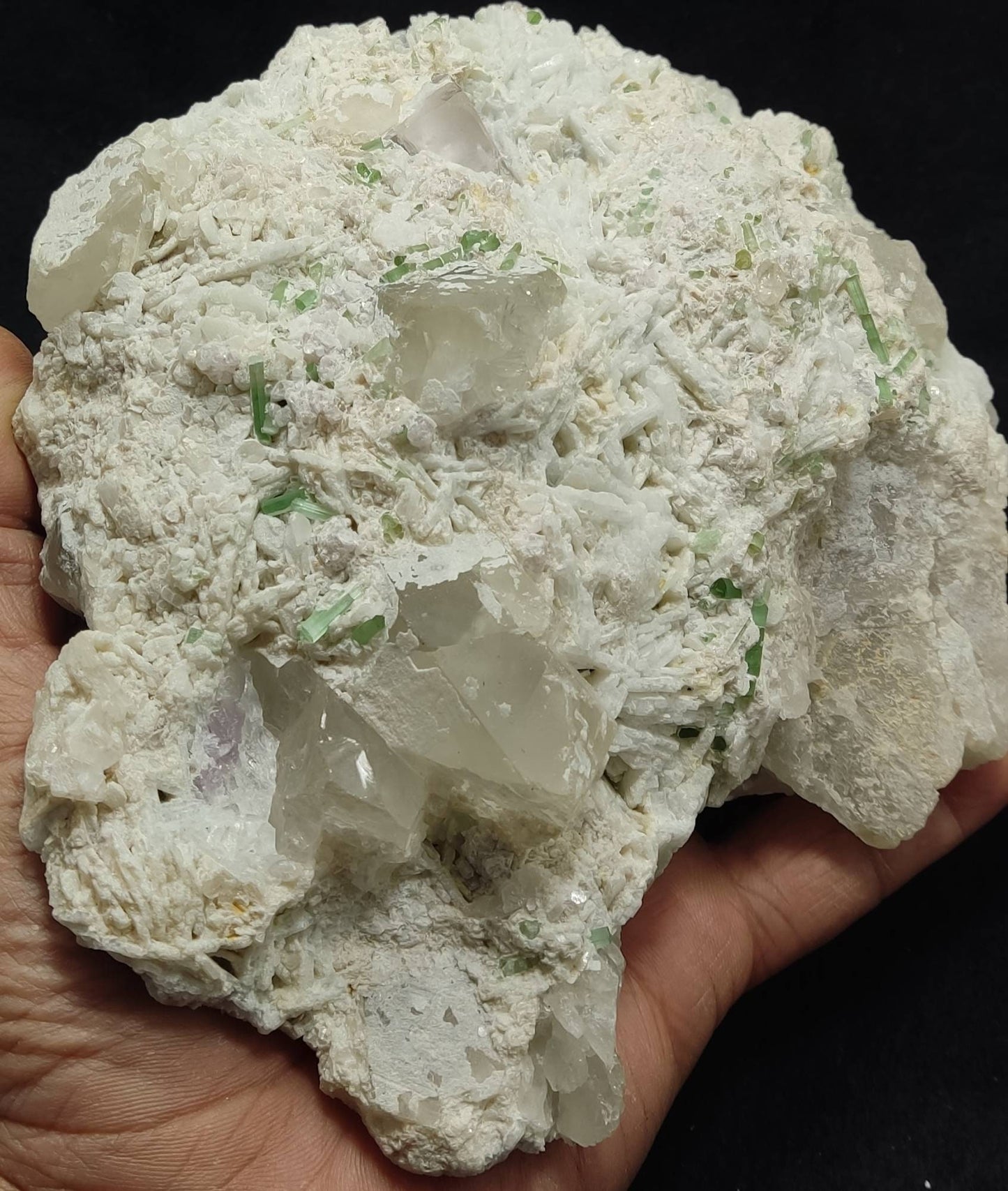 Combo specimen of morganite tourmaline quartz and cleavlandite 2120 grams