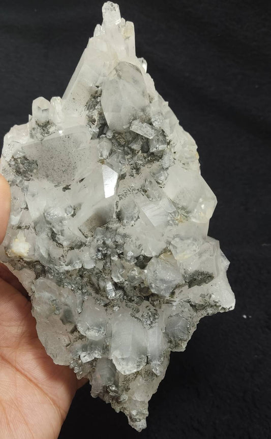 Chlorite Quartz crystals cluster 576 grams