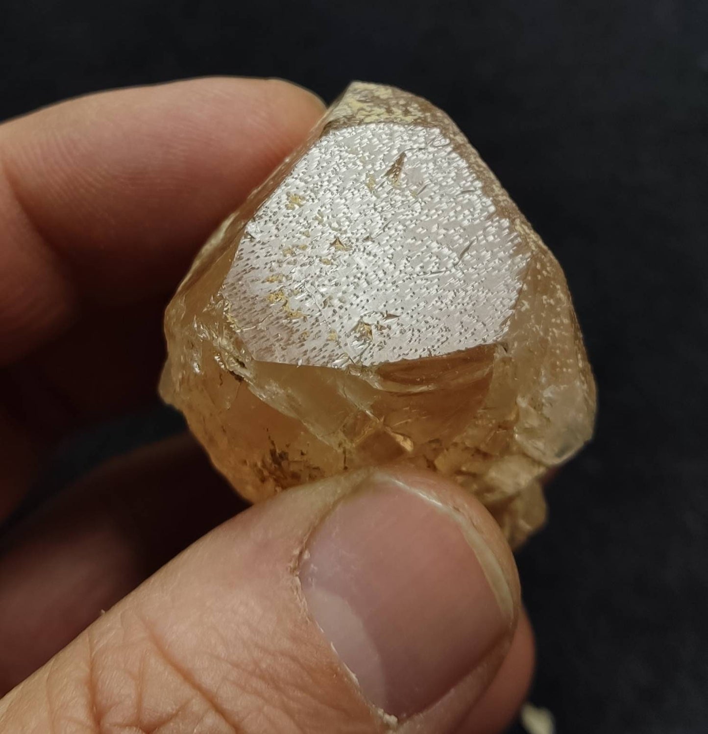 Single beautiful terminated peach color Topaz crystal 86 grams