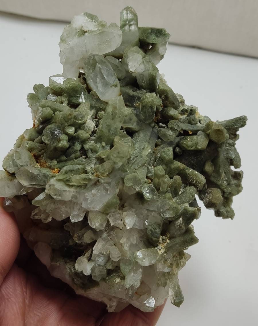 Natural Chlorite Quartz crystals cluster 518 grams