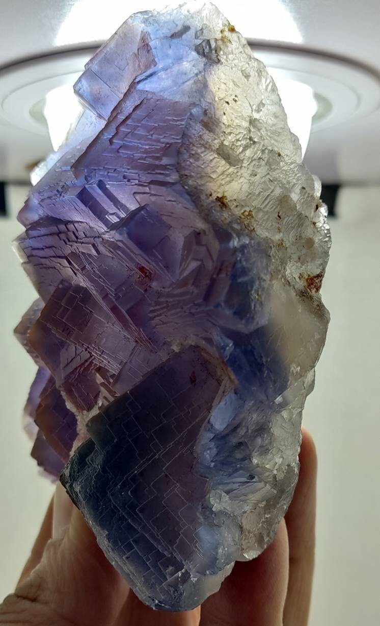 An amazing beautifully terminated  dark Purple Fluorite specimen 672 grams