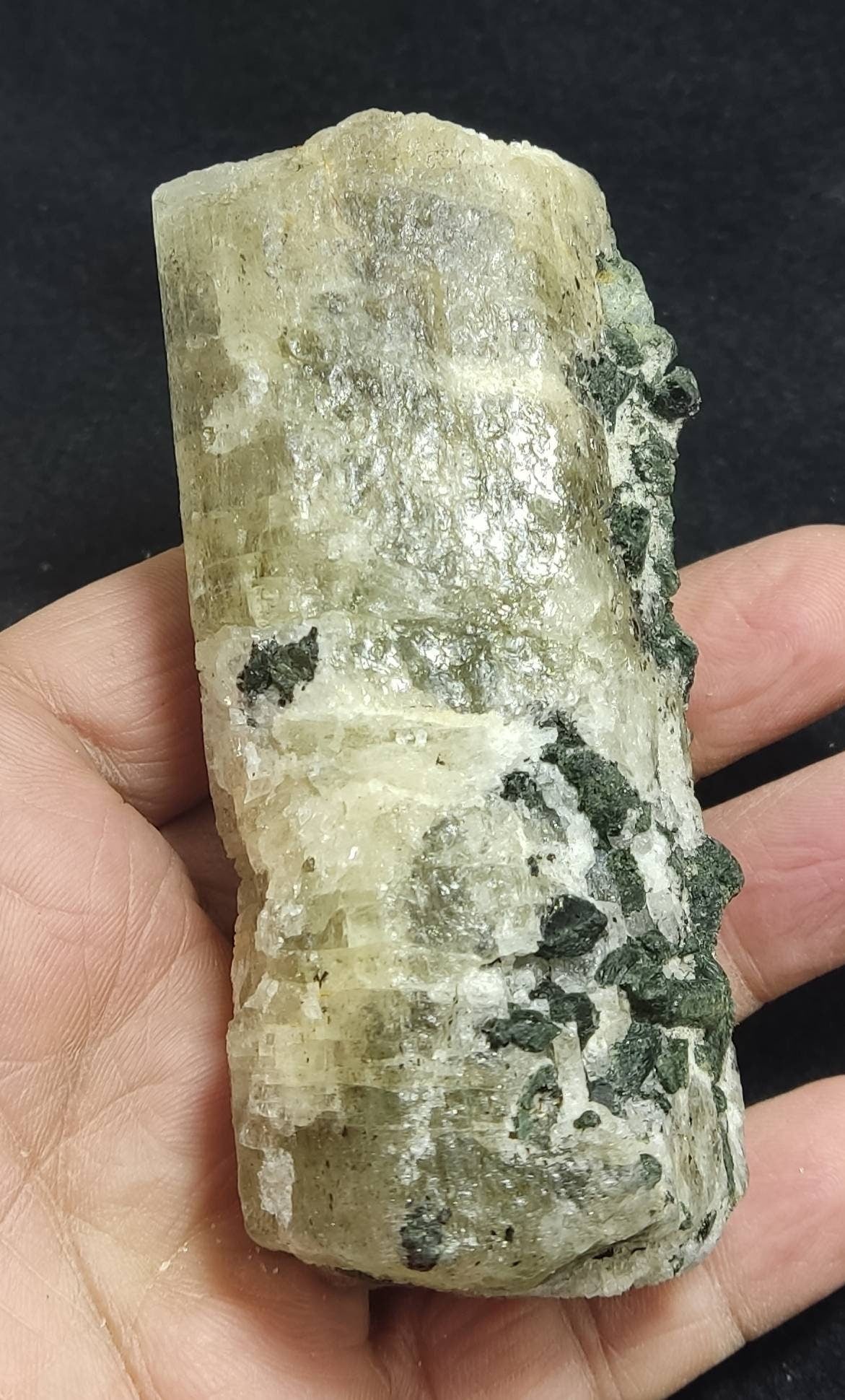Scapolite crystal with associated epidote 327 grams