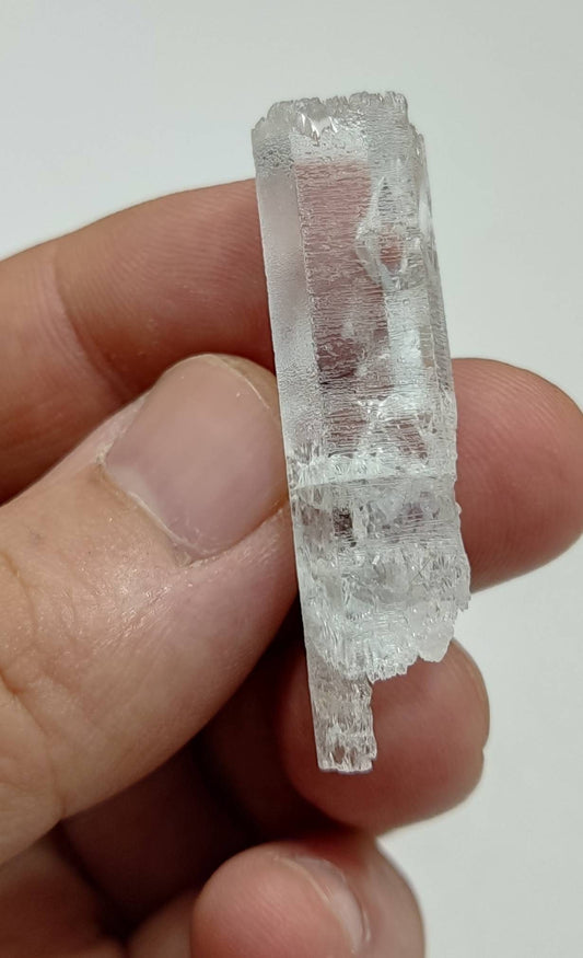 Single Water Etched Aquamarine Crystal floater with spiky terminations 8grams