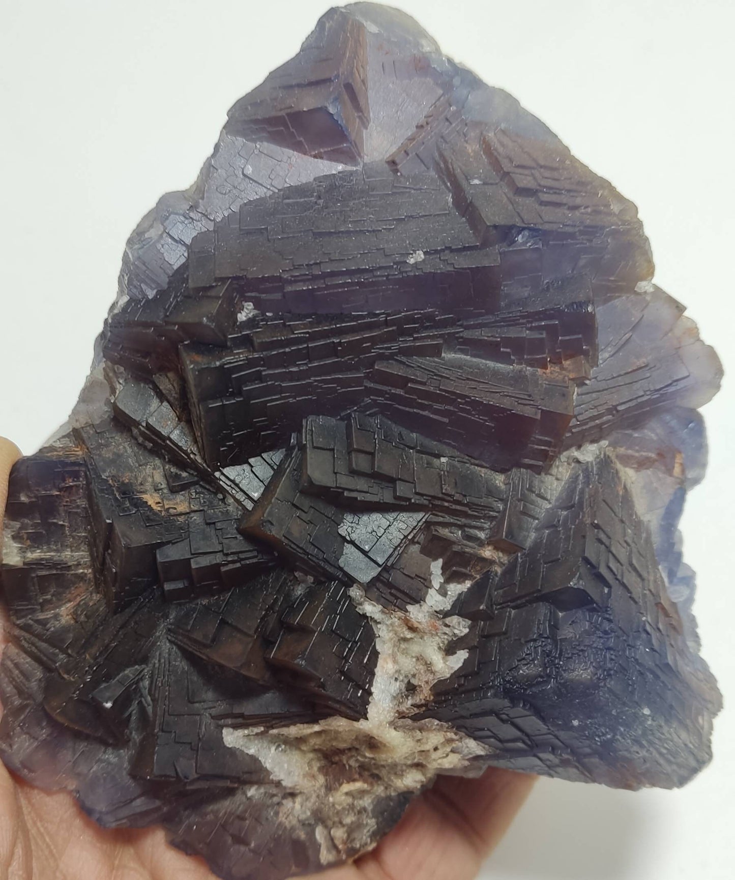 An amazing beautifully terminated  dark Purple Fluorite specimen 672 grams