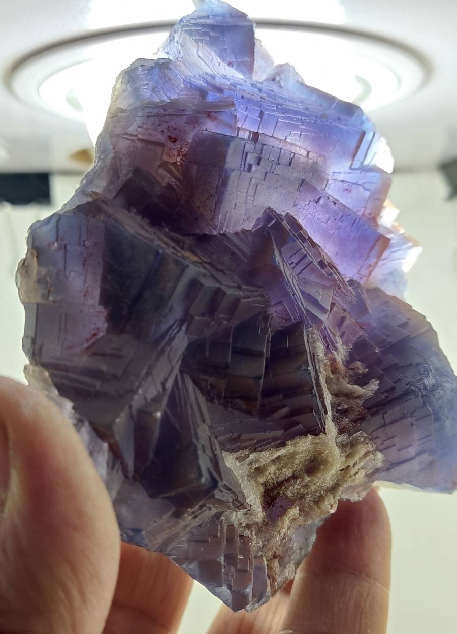 An amazing beautifully terminated  dark Purple Fluorite specimen 672 grams