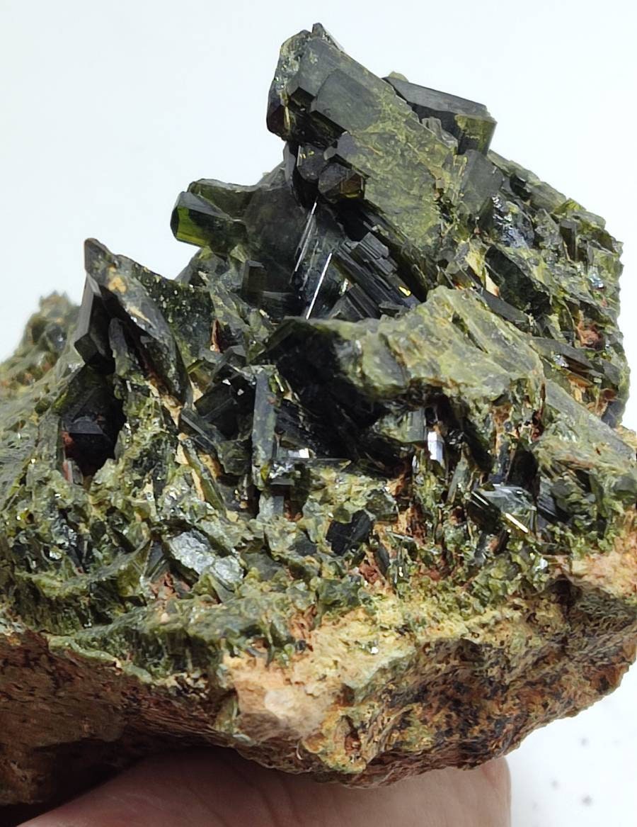 An amazing specimen of epidote crystals cluster 487 grams