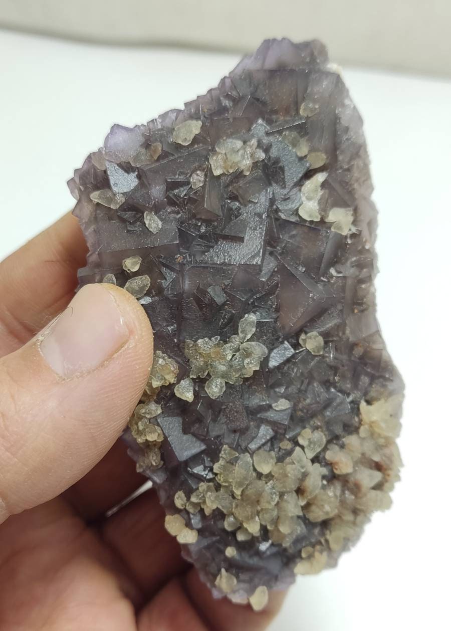 An aesthetic combo specimen of Fluorite and Calcite 100 grams
