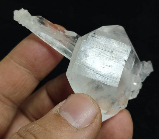 Clear faden quartz crystal with scepter formations 48 grams