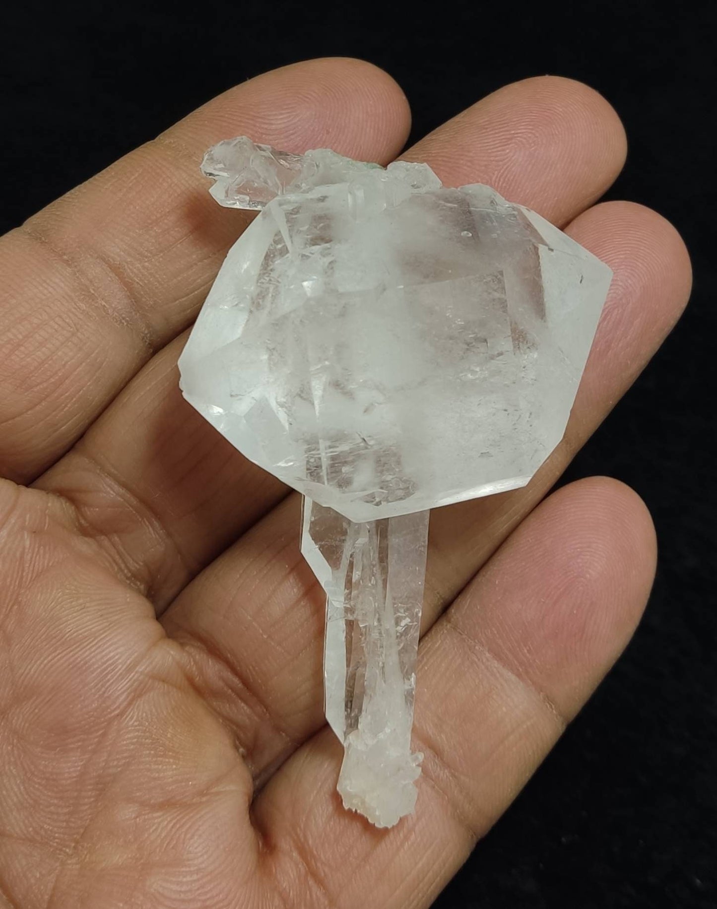Clear faden quartz crystal with scepter formations 48 grams