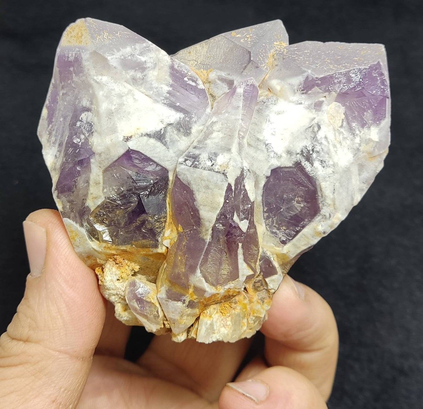 An amazing specimen of natural amethyst crystals cluster 339 grams