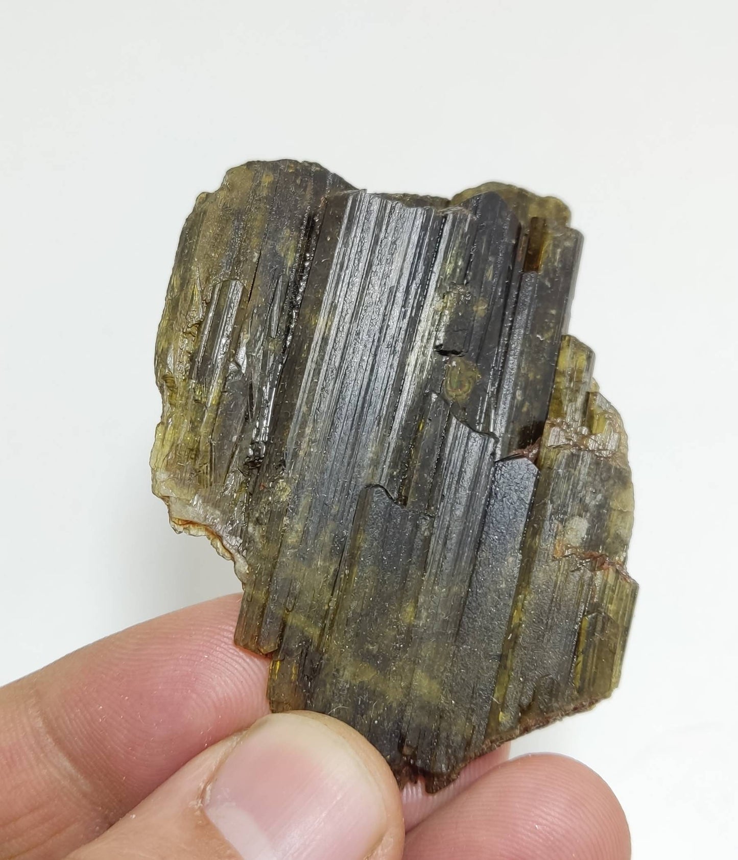 An aesthetic specimen of epidote crystal 56 grams