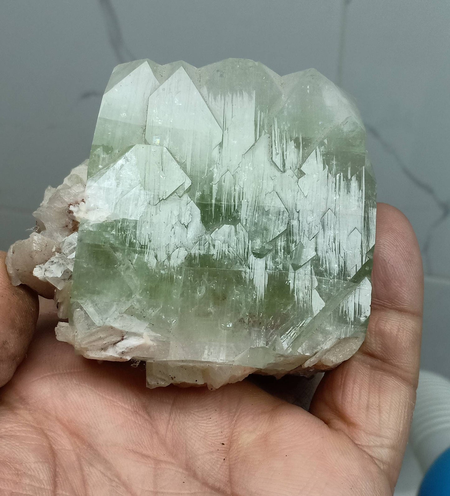 An aesthetic specimen of apophyllite with associated stilbite 297 grams