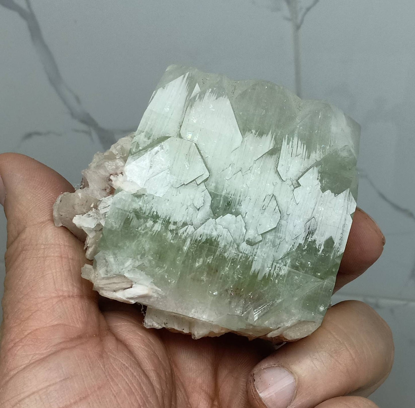 An aesthetic specimen of apophyllite with associated stilbite 297 grams