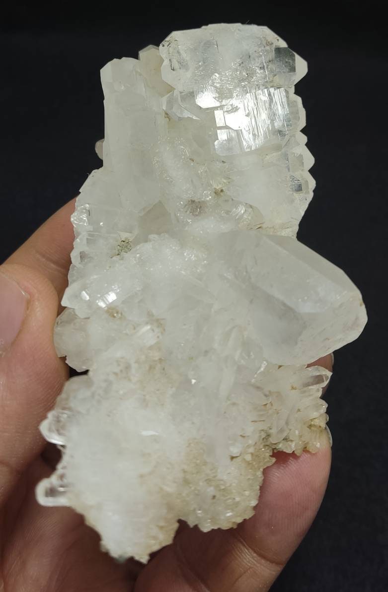 Single beautiful Faden Quartz Crystal specimen with clear quartz 198 grams