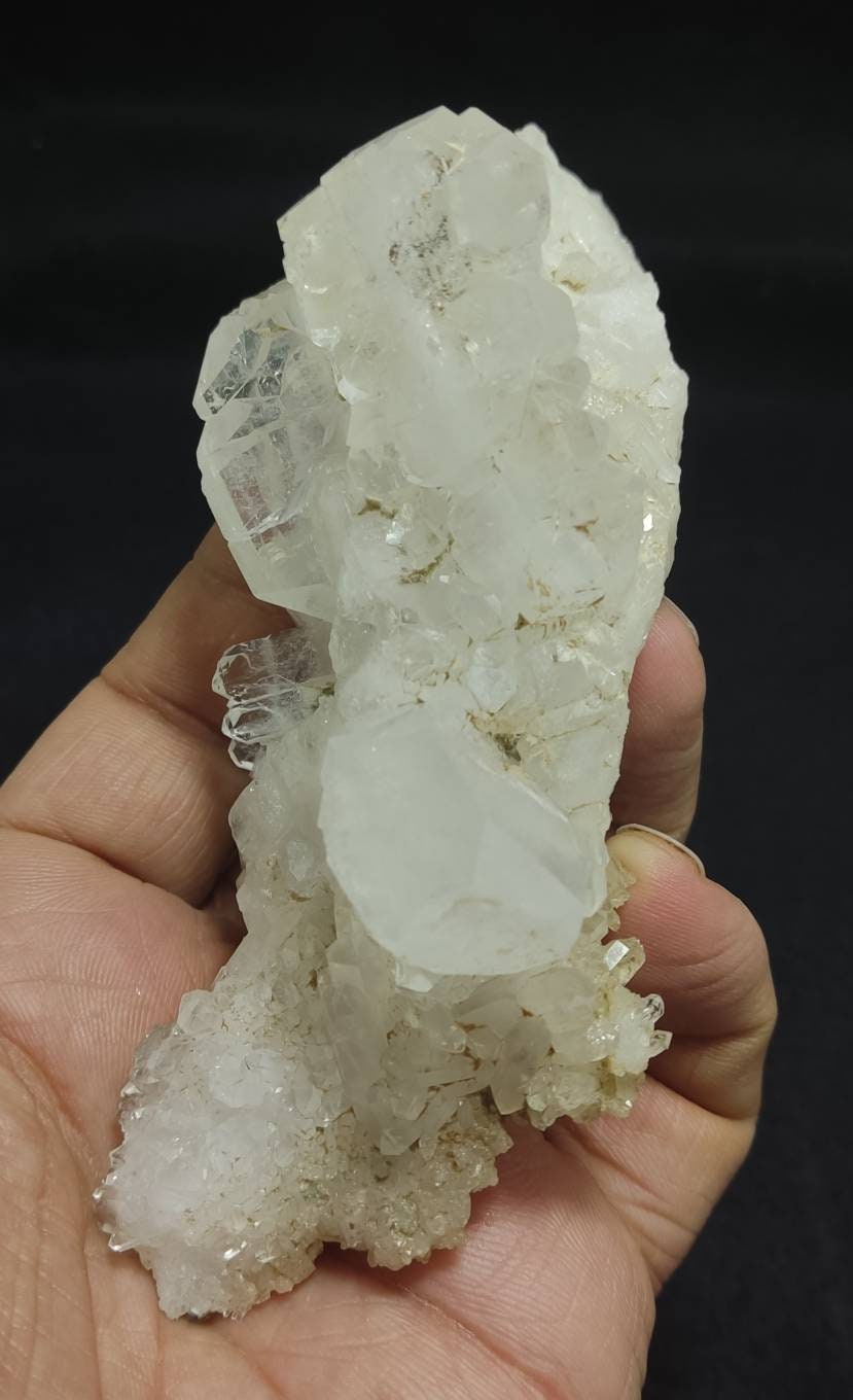 Single beautiful Faden Quartz Crystal specimen with clear quartz 198 grams