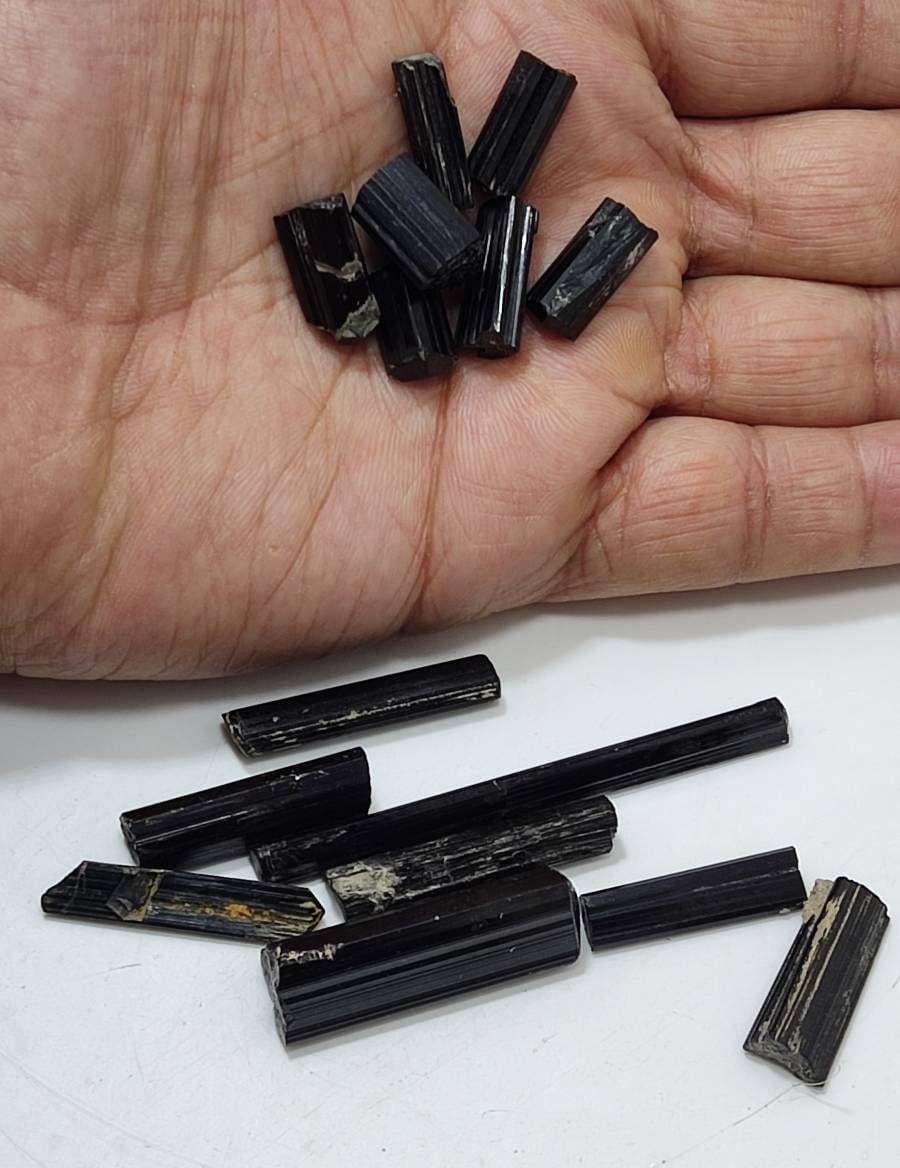 An Aesthetic Natural black Tourmaline crystals lot 48 grams