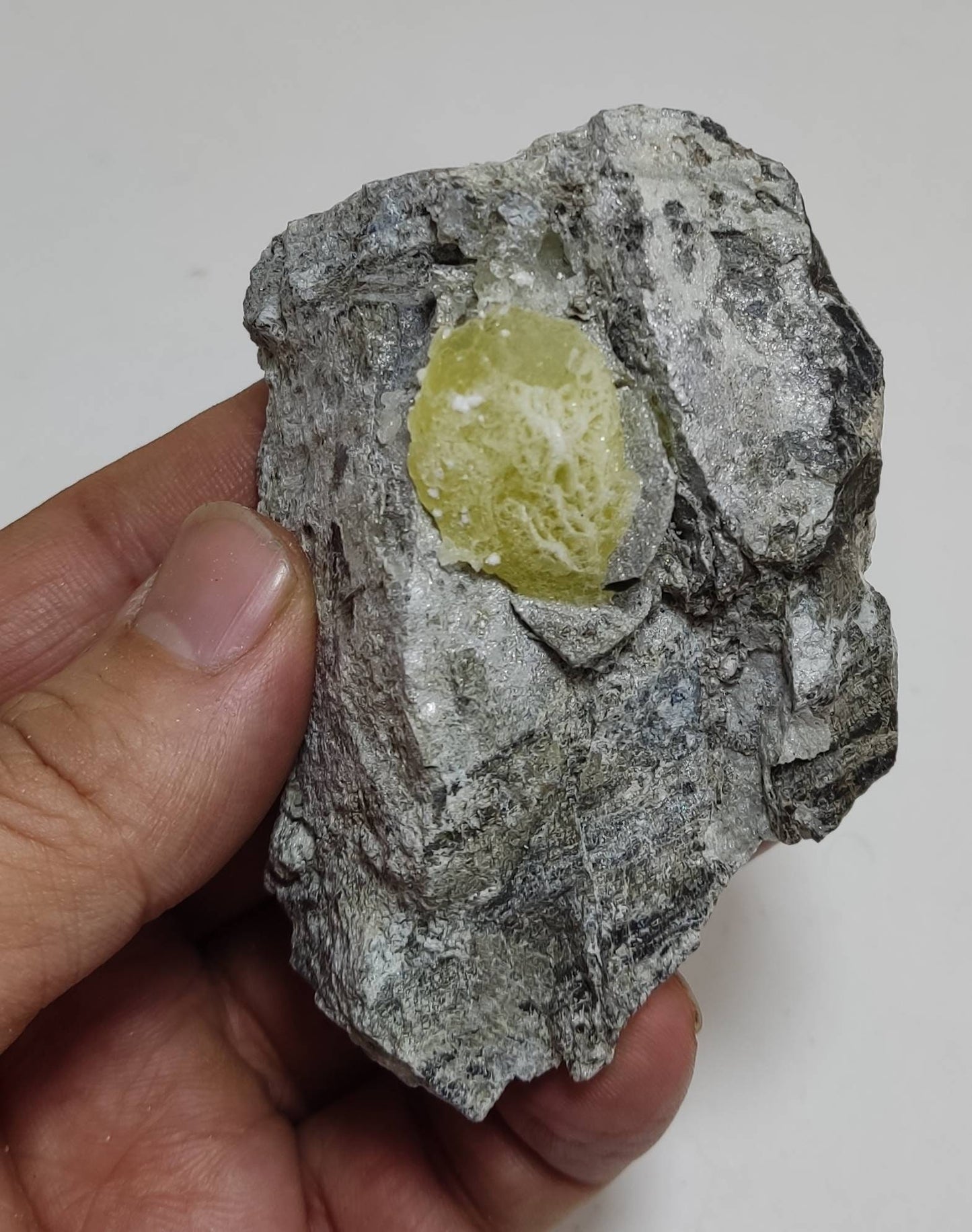 Natural yellow Brucite on matrix 194 grams