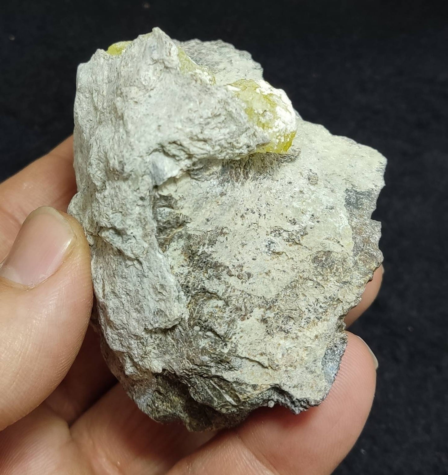 An amazing specimen of Natural yellow color Brucite on matrix 198 grams