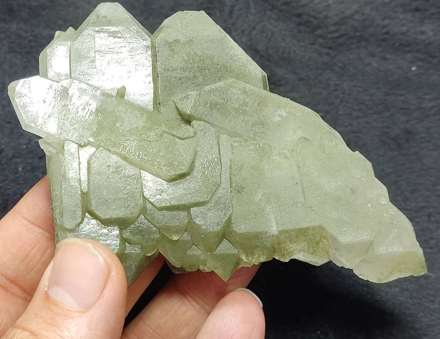 Chlorite Quartz crystals cluster 218 grams