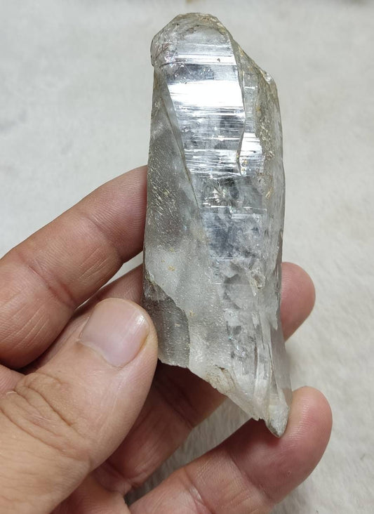 An amazing terminated lodolite quartz having twin terminations 141 grams