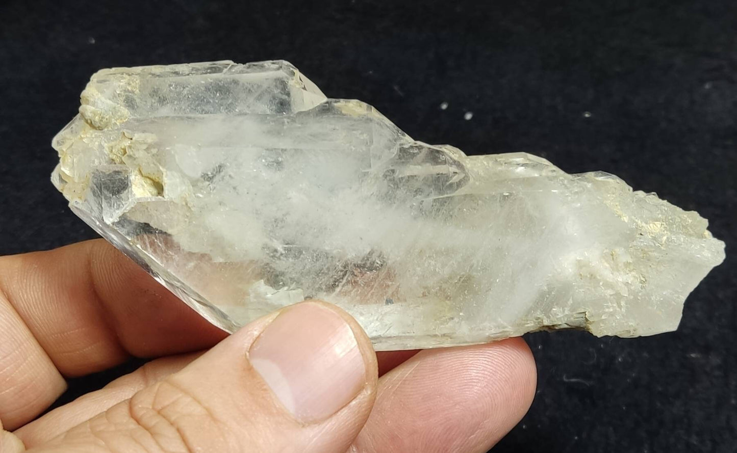 Single beautiful terminated Faden Quartz crystal specimen 79 grams