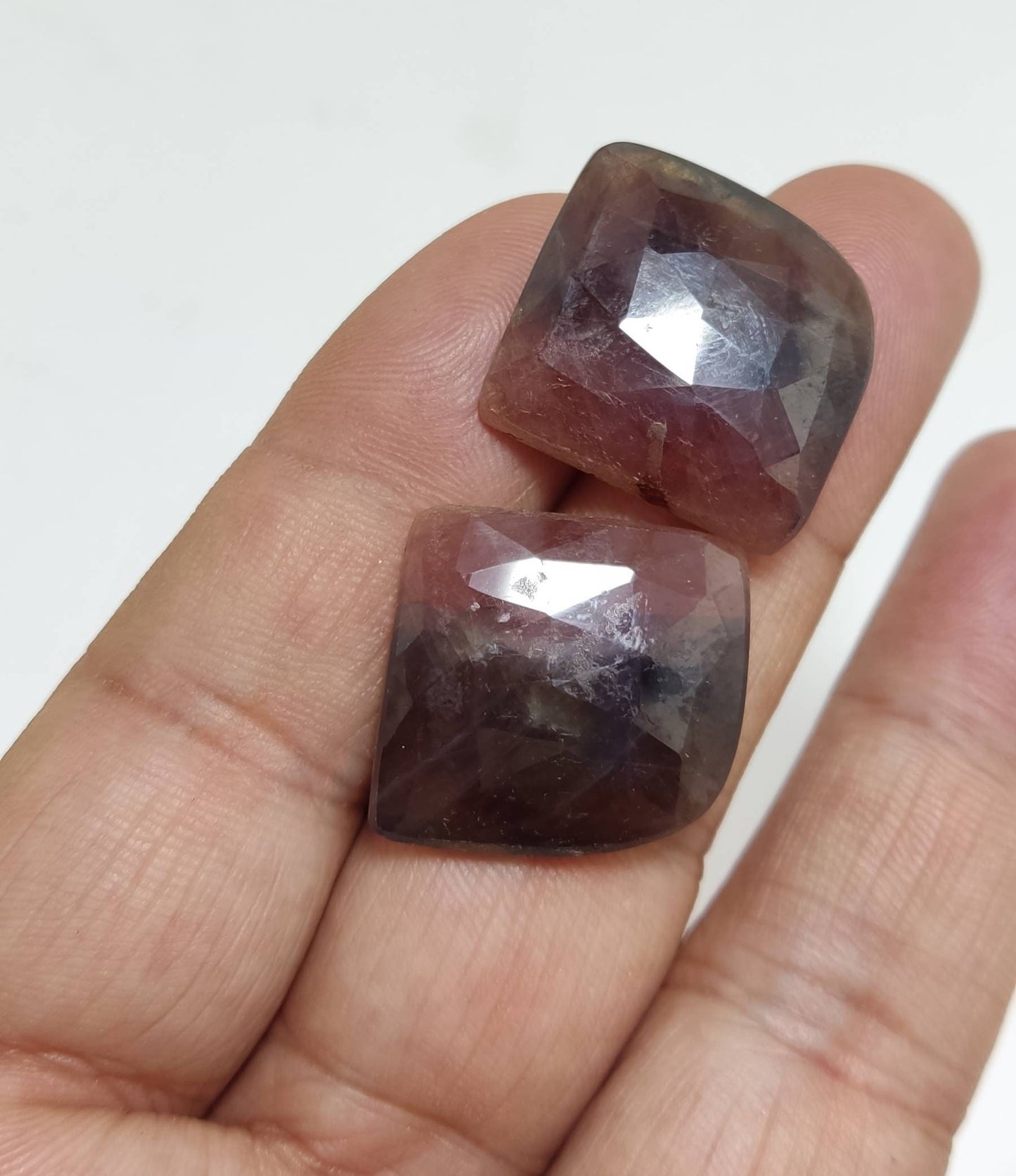 Amazing pair of Bicolor rose cut sapphire 74 carats