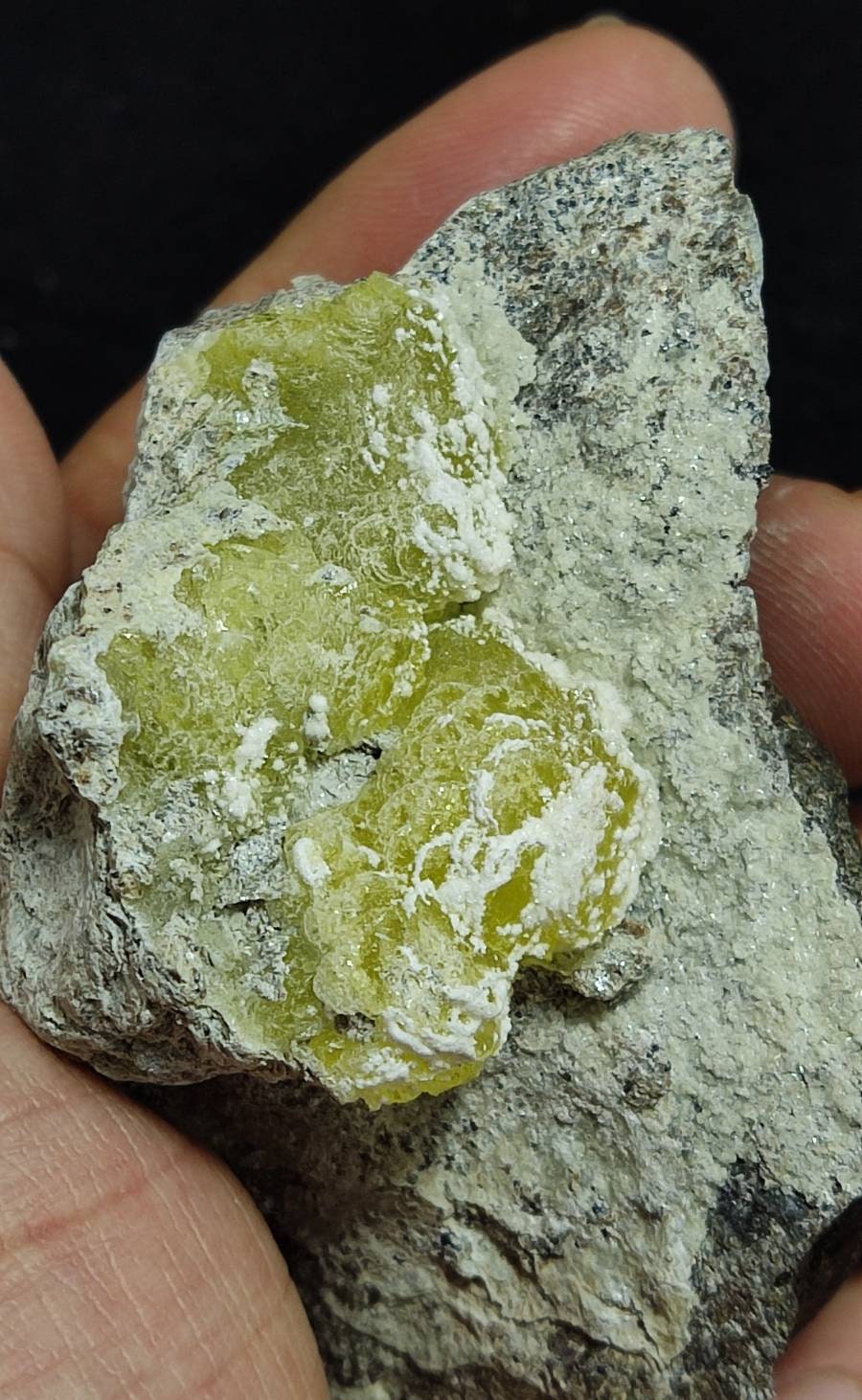 An amazing specimen of Natural yellow color Brucite on matrix 198 grams