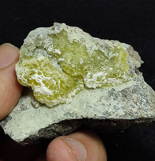 An amazing specimen of Natural yellow color Brucite on matrix 198 grams