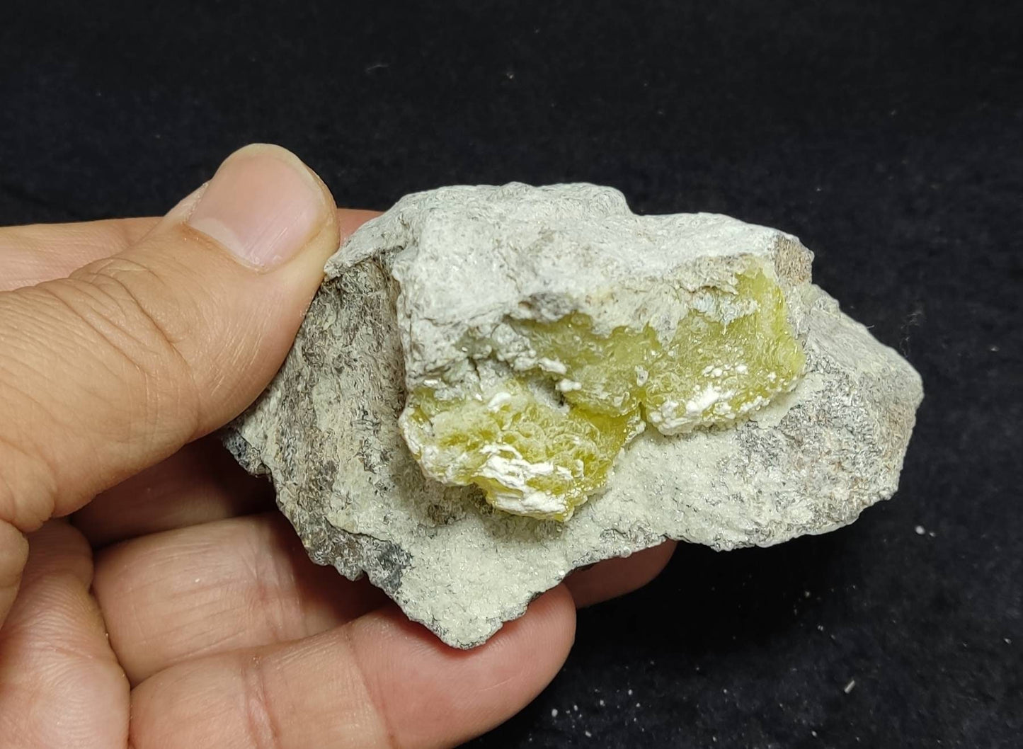 An amazing specimen of Natural yellow color Brucite on matrix 198 grams