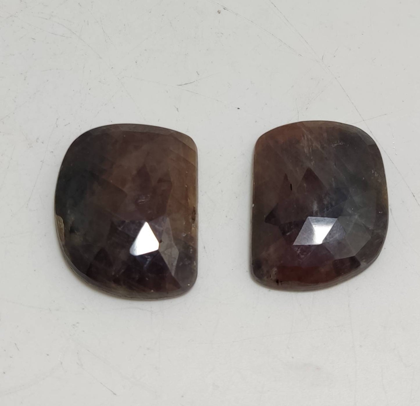 Amazing beautiful pair of rose cut sapphire 128 carats