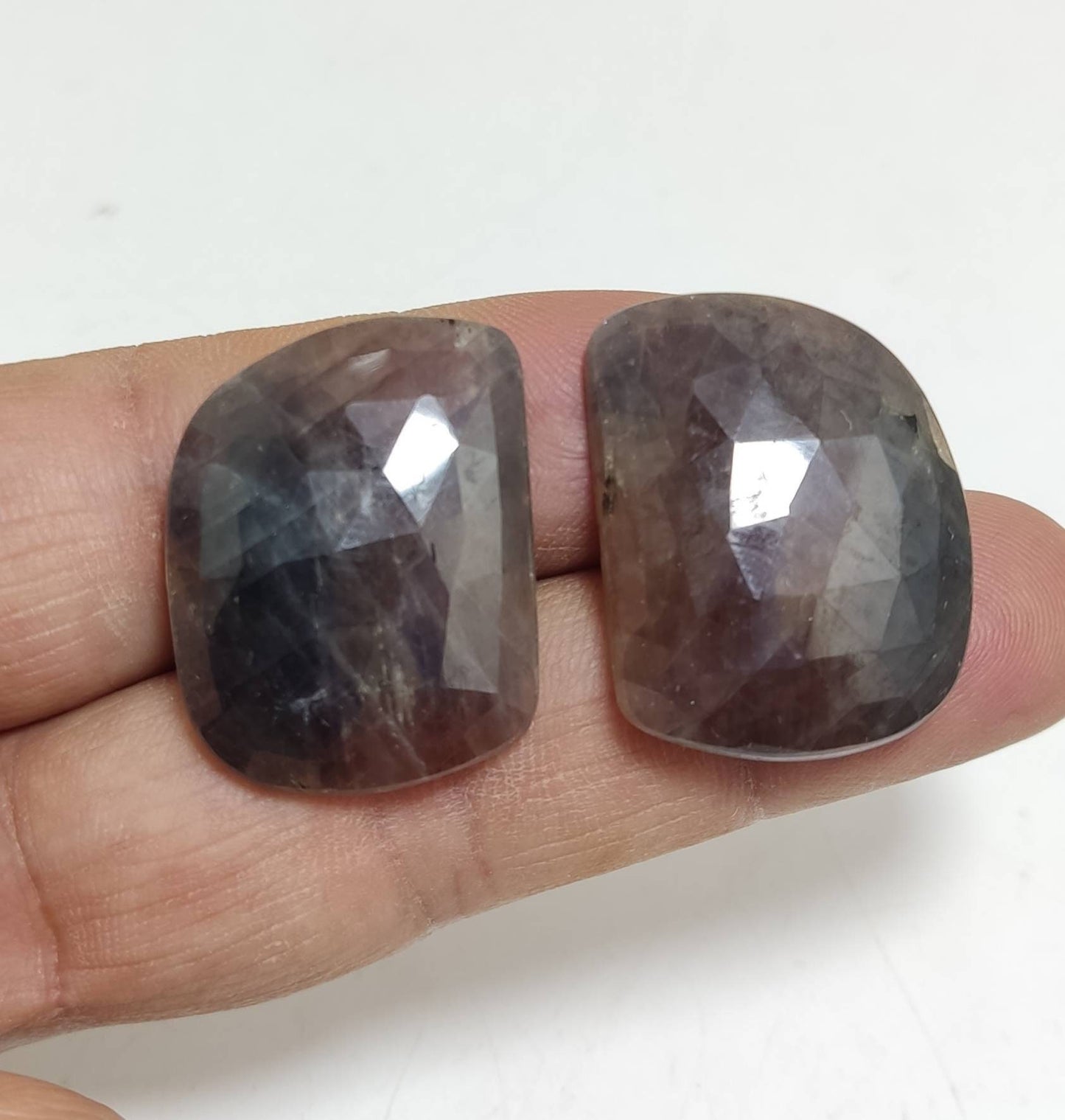 Amazing beautiful pair of rose cut sapphire 128 carats