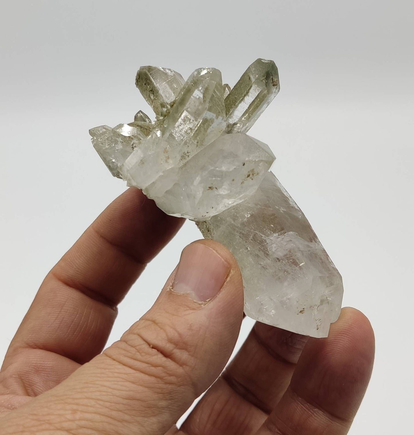 An Aesthetic Natural beautifully terminated Chlorite Quartz crystals cluster 104 grams