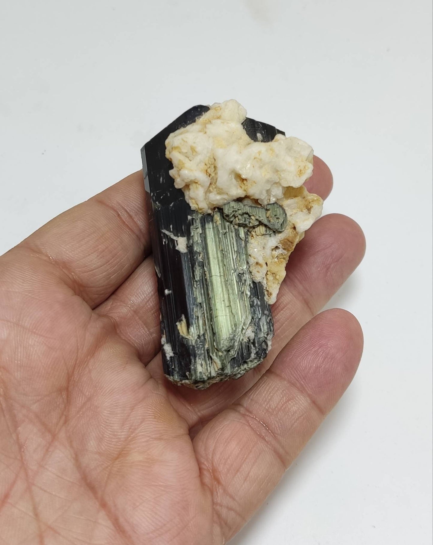 An Aesthetic Natural Tourmaline crystal with Albite 151 grams