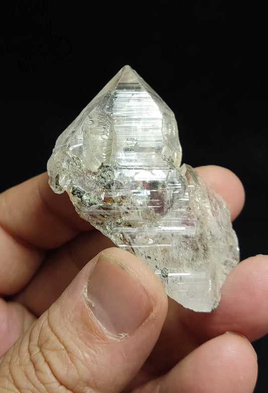 Terminated quartz crystal with unique inclusions 42 grams