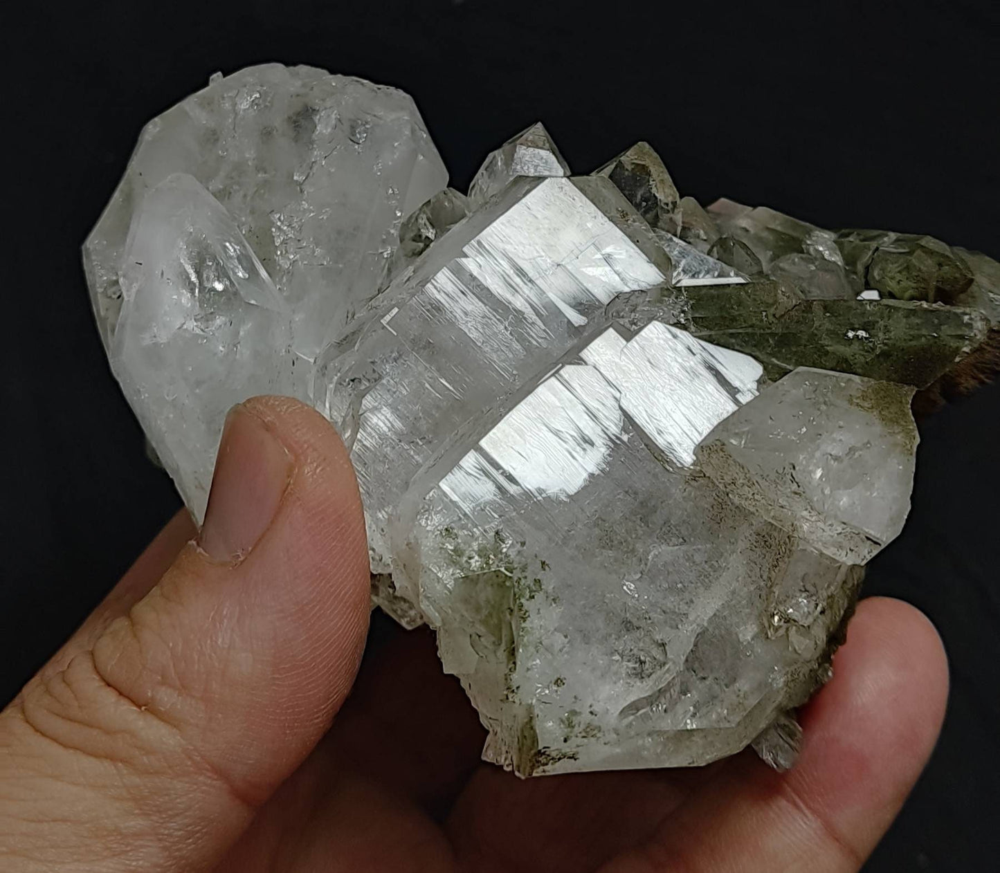 An Aesthetic Natural beautifully terminated Chlorite Quartz crystals cluster 318 grams