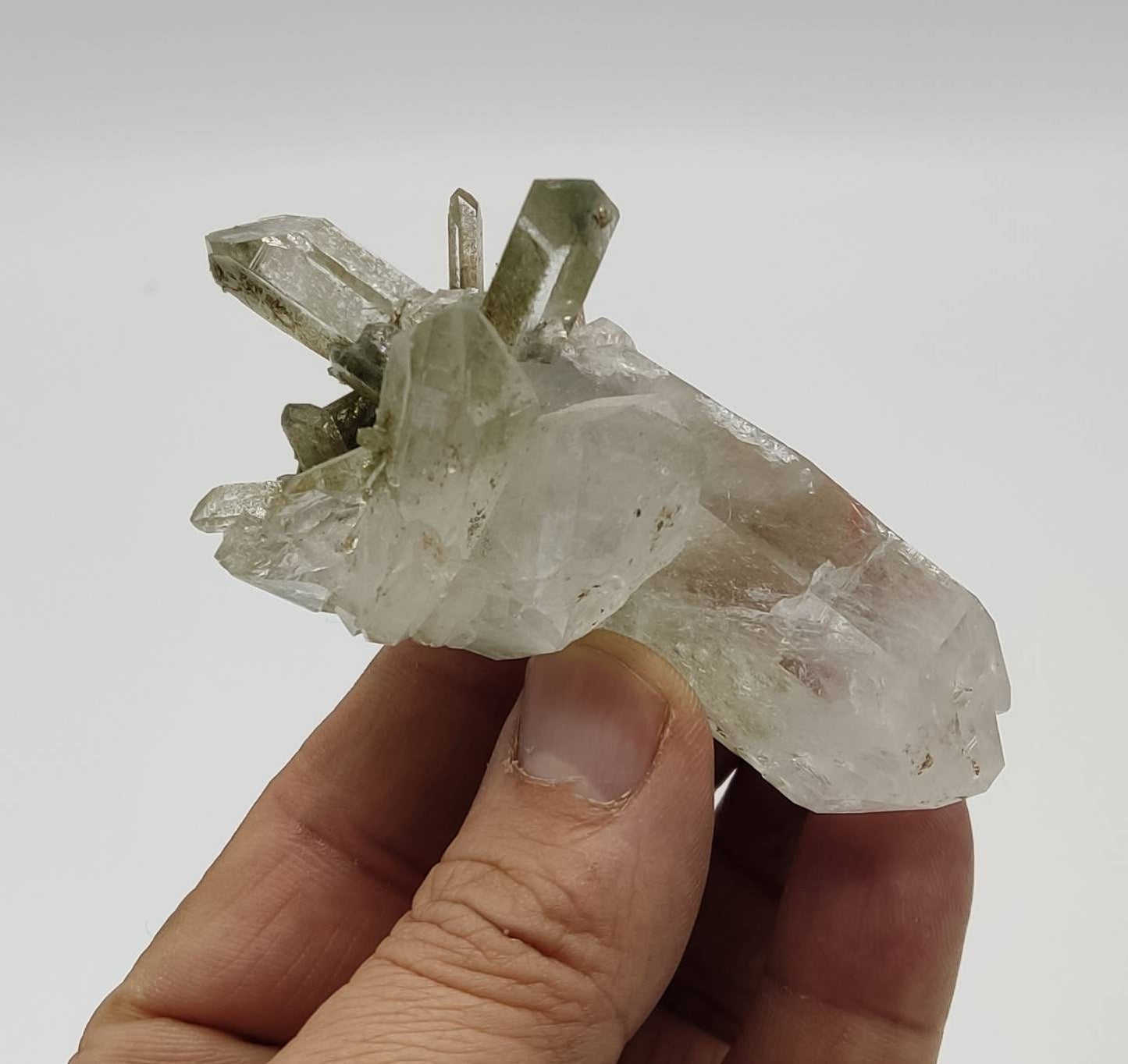 An Aesthetic Natural beautifully terminated Chlorite Quartz crystals cluster 104 grams